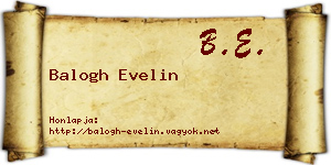 Balogh Evelin névjegykártya